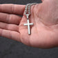 ⏳Spécial à durée limitée⏰Collier Homme Pendentif Croix Acier Inox – Boîte Cadeau Incluse✝️