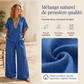 ⏳Spécial à durée limitée⏰Ensemble composé d'un haut à col en V et d'un pantalon à jambes larges pour femme👚👖