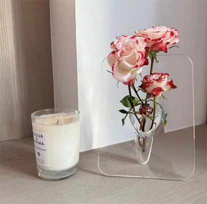 ⏳Spécial à durée limitée⏰Vase à fleurs transparent en forme de cadre photo🌹🖼️