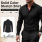Chemise extensible soyeuse, infroissable et de couleur unie pour homme