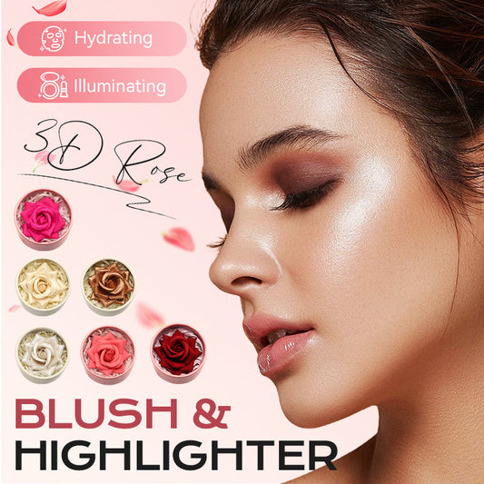 ⏳Spécial à durée limitée⏰Blush et enlumineur 3D Rose🌺