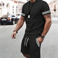 ⏳Spécial à durée limitée⏰Ensemble 2 pièces pour homme : T-shirt rayé et short👕👖