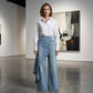 ⏳Spécial à durée limitée⏰Pantalon-jupe en jean asymétrique à nouer👖👗