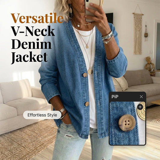 ⏳Spécial à durée limitée⏰Veste en jean classique à boutons pour femme🧥