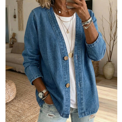 ⏳Spécial à durée limitée⏰Veste en jean classique à boutons pour femme🧥