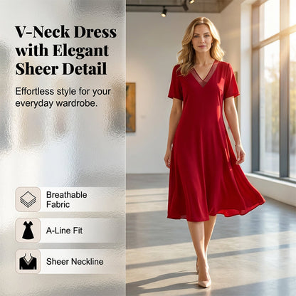 ⏳Spécial à durée limitée⏰Robe élégante en maille à col en V pour femme❤️👗