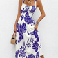 ⏳Spécial à durée limitée⏰Robe à bretelles fines à imprimé floral pour femme🌿👗