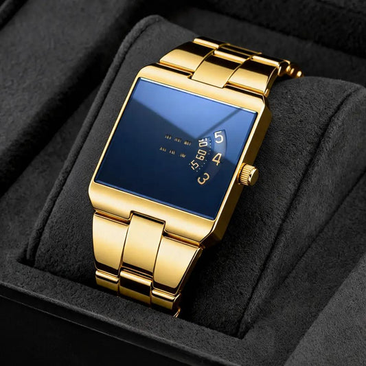 ⏳Spécial à durée limitée⏰Montre à quartz pour homme au cadran carré⌚