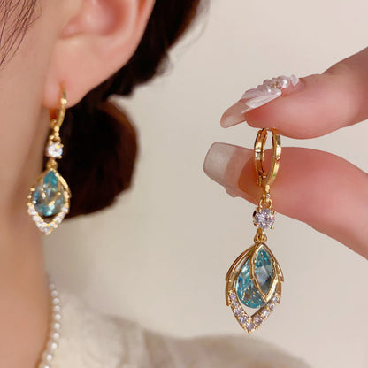 ⏳Spécial à durée limitée⏰Boucles d'oreilles créoles pendantes bleu ciel💧💍