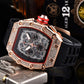 ⏳Spécial à durée limitée⏰Montre homme luxe forme tonneau diamants strass⌚
