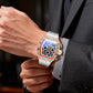 ⏳Spécial à durée limitée⏰Montre homme luxe forme tonneau diamants strass⌚