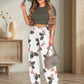 ⏳Spécial à durée limitée⏰Tendance Été : Ensemble Coordonné Femme T-shirt Court & Pantalon Palazzo💐👚👖