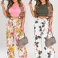 ⏳Spécial à durée limitée⏰Tendance Été : Ensemble Coordonné Femme T-shirt Court & Pantalon Palazzo💐👚👖