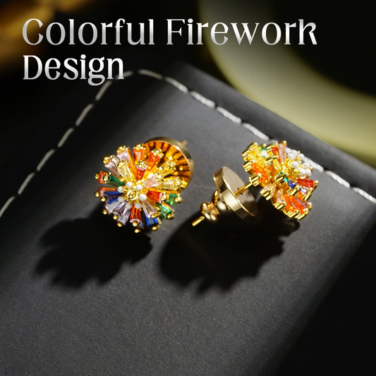 ⏳Spécial à durée limitée⏰Boucles d'oreilles clous colorées « Feux d'artifice » pour femmes📿🎉