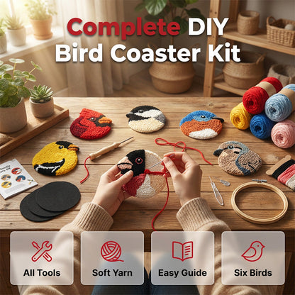 ⏳Spécial à durée limitée⏰Kit complet pour fabriquer soi-même un sous-verre « Oiseau » (Ce n'est pas un produit fini)☕🐦