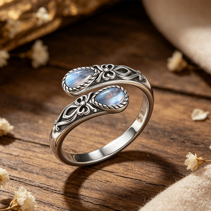 ⏳-50% pour temps limité⏰Bague Vintage Ajustable Zircon Goutte Lumineuse💧💍