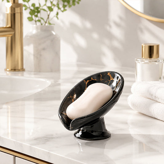 ⏳-50% pour temps limité⏰Porte-savon en céramique à évacuation automatique des feuilles🧼