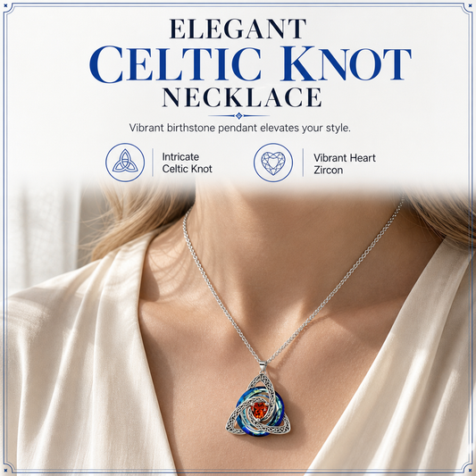 ⏳Spécial à durée limitée⏰Pendentif nœud celtique pierre de naissance – Collier femme symbolique🌀📿