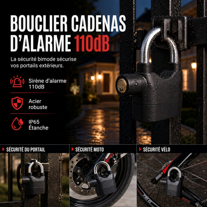 ⏳Spécial à durée limitée⏰Cadenas à alarme en alliage d'aluminium renforcé 🔒🚨