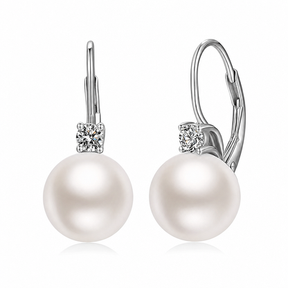 ⏳Spécial à durée limitée⏰Élégantes boucles d'oreilles pendantes en fausses perles et zircone cubique🤍👂
