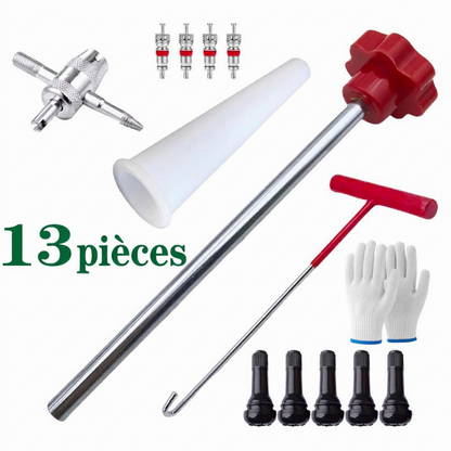 ⏳Spécial à durée limitée⏰Kit d'outils pour valves de pneu de voiture à changement rapide🚗🛞🧰