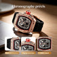 ⏳Spécial à durée limitée⏰Montre homme luxe forme tonneau diamants strass⌚